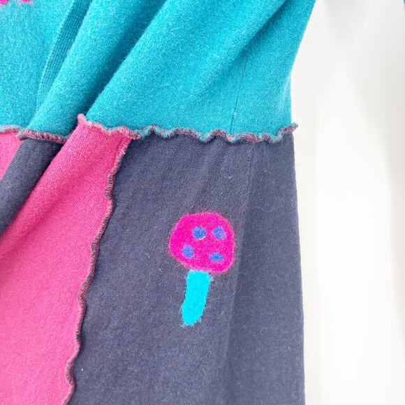 Ragged Thistle Womens Handmade Boho Hippie Mushroom Colorblock Cardigan Sweater - Picture 5 of 6